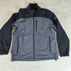 ZeroXposur Windbreaker Jacket Men L Black Gray Fleece Lined Softshell Full Zip